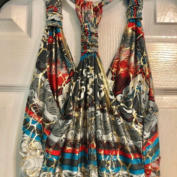 Shoreline Metallic Halter Maxi Dress - Beautiful! - Picture 7 of 8